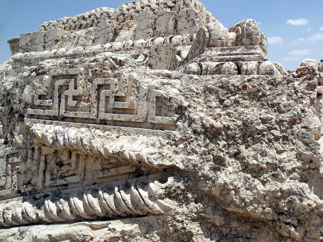 Bekaa Valley 19 Baalbek Temple of Jupiter Broken Pieces Of Stone Carved With The Greek Meander Border 